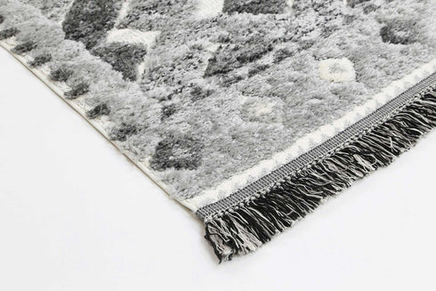 Mono Tribal Carved Lines Cream Anthracite - ADORE RUGS and FLOORING